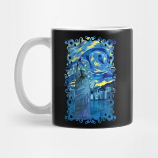 Funny Liberty Starry night abstract style Mug